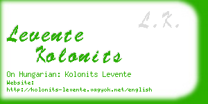 levente kolonits business card